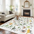 thumbnail image 2 of Dinosaur Area Rugs 8'x10', Washable Small Throw Rugs for Living Room Patio, Funny Dino Cute Cartoon Boys Girls Children Indoor Outdoor Rug Non-Slip Low Pile Carpet Runner Reversible Floor Mats, 2 of 8