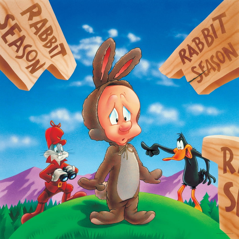 Bugs, Daffy and Elmer Fudd Rabbit Season Wall Art