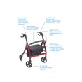 thumbnail image 5 of Juvo Products HDR101 Premium Heavy-Duty Bariatric Rollator (Cherry Red), 5 of 5