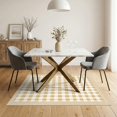thumbnail image 3 of ODIKA 5'x7' Washable Area Rug Rag Vintage Layered Checkered Layout Farmhouse Stripe Border for Guest Room, Lounge, Apartment, Non-Slip Low Profile, Stain Resistant, 3 of 7