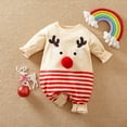 thumbnail image 2 of Zwiiyzr Baby Christmas Outfit Girl Boy Newborn Onesie Romper Cute Jumpsuits Infant Toddler Clothes Beige, 2 of 3
