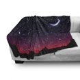 thumbnail image 3 of Night Soft Flannel Fleece Throw Blanket, Red Sky at Starry Landscape and Mountains Astrology Astronomy, Cozy Plush for Indoor and Outdoor Use, 50" x 60", Indigo Magenta Black, by Ambesonne, 3 of 6