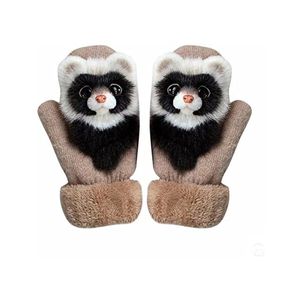 wonima44 Hand-Knitted Pet Gloves, 2023 New Cute Animal Mittens, Full Fingers Thickening Soft Winter Warm Mittens for Kids Girl