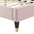 thumbnail image 6 of Platform Bed Frame, Full Size, Pink, Velvet, Bedroom, Modern Contemporary Boutique HB35497, 6 of 15