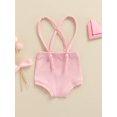 thumbnail image 2 of Qmyliery Baby Girls Boys Fashion Suspender Shorts, Summer Solid Color Short Trousers, 2 of 8