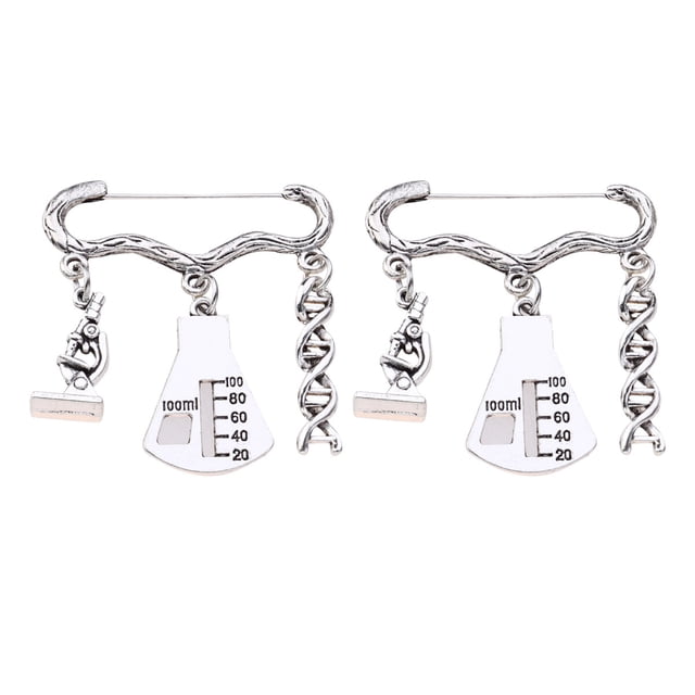 MasteelfCA 2pcs Creative Microscope Breastpin Simple Style Brooches Unnique Brooch Pin Costume Props Decoration Graduation Gift for Students