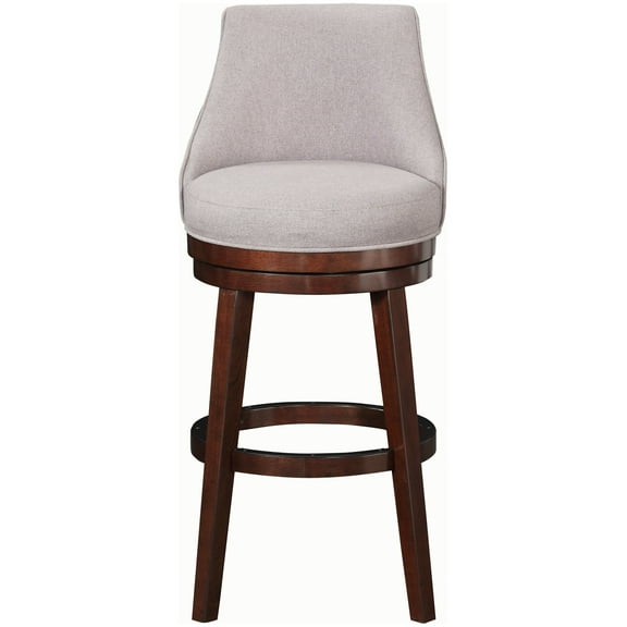 Upholstered Swoop Arm Bar Stool in Soft Grey