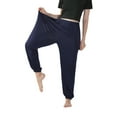 thumbnail image 2 of Women Stretchy Plus Size Pants Solid Color Trouser Casual Loose Baggy with Pockets for Yoga Dance Sport Homewear, 2 of 3