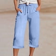 thumbnail image 1 of WILLBEST Pantalones Casuales elegantes para Mujer con Cintura Elástica y Bolsillos para Uso Diario, Ideales para Actividades al Aire Libre En Primavera y Verano. Mediana, 1 of 4