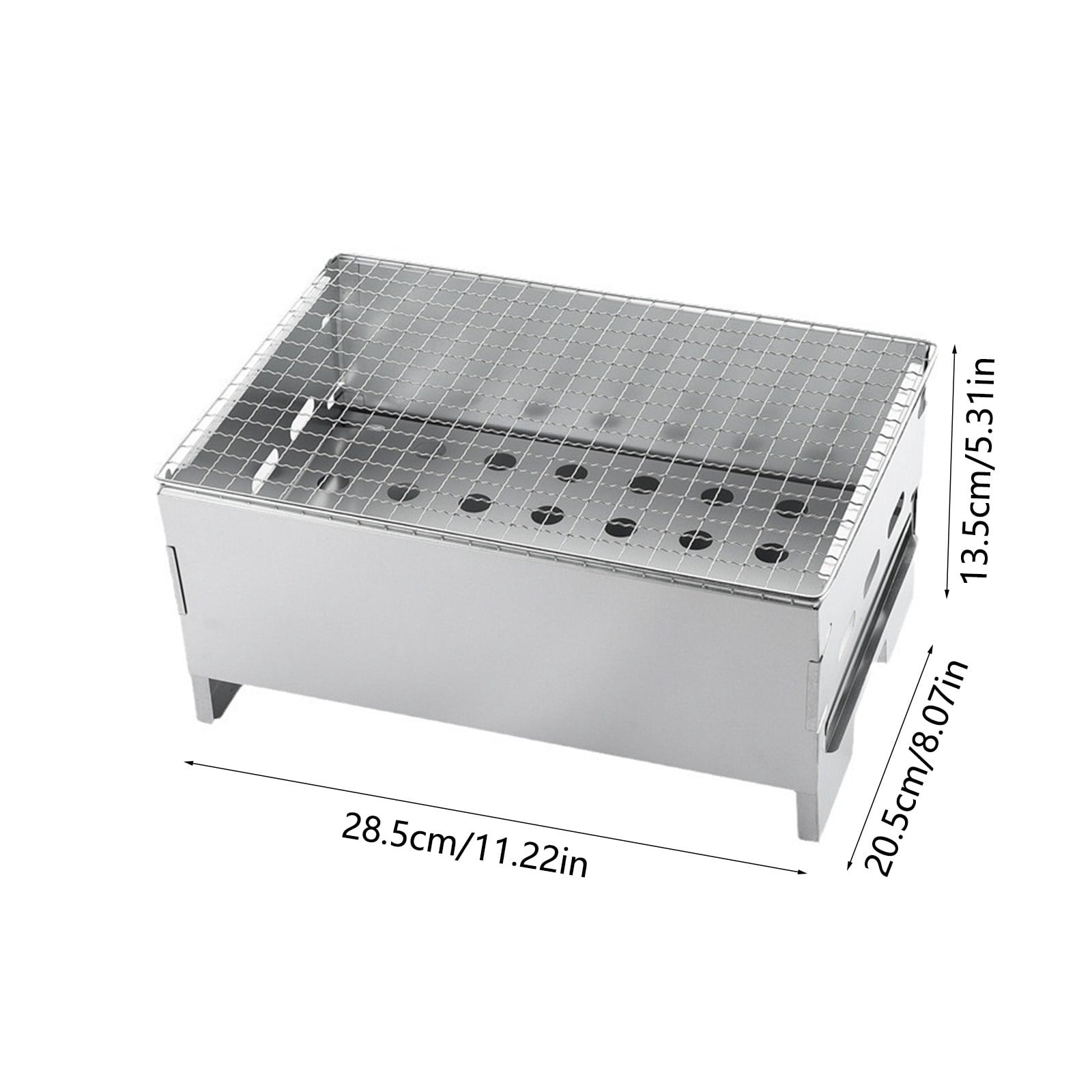 XiYing Mini Charcoal Grills,Bbq Grill for 2 People,Stainless Steel Folding Easy To Clean Charcoal Grill,Cooking Accessory for Camping Picnic,11.41X7.87X5.31 Inch