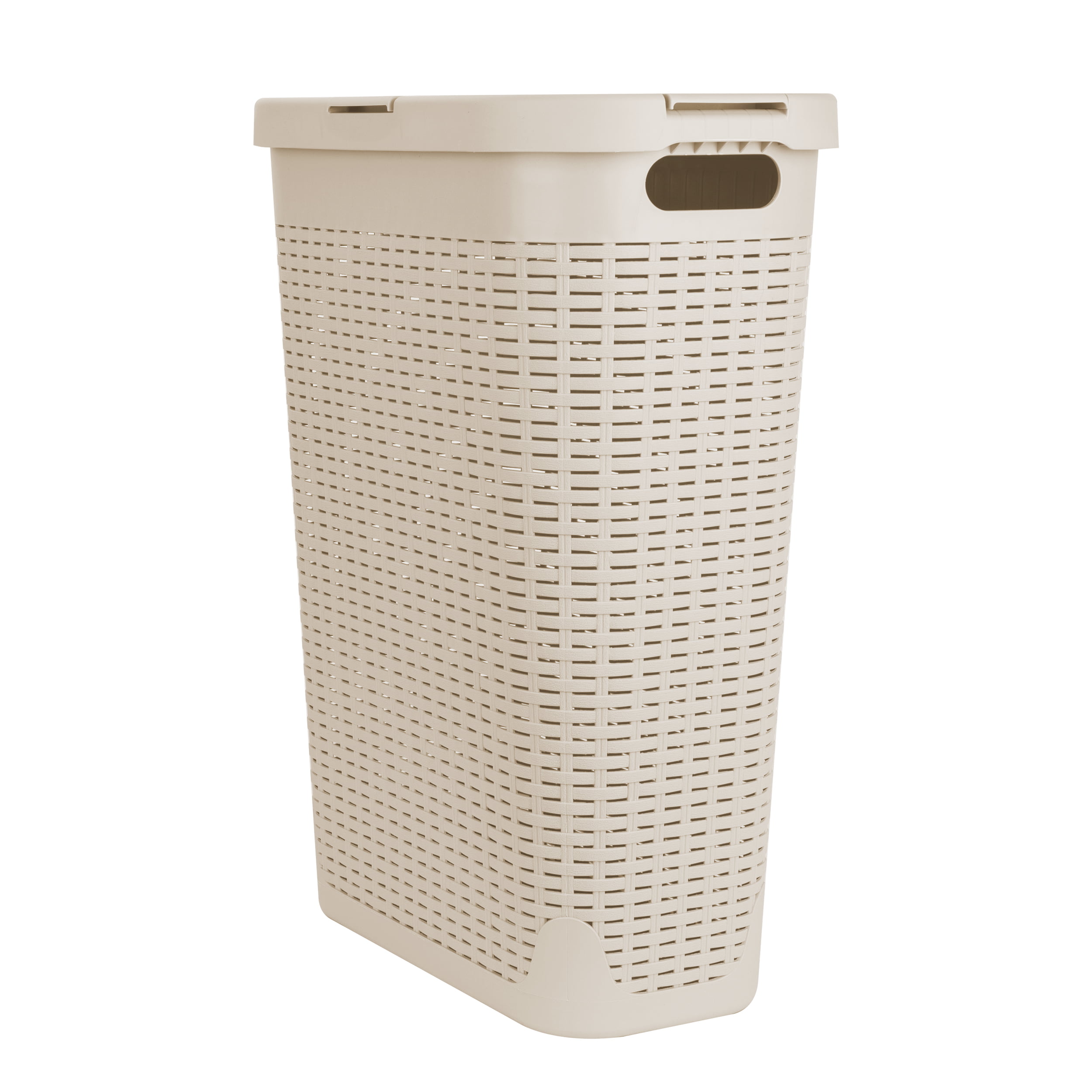 NEW PLASTIC LAUNDRY WASHING CLOTHES STORAGE BIN BASKET ROUND SILVER 50 LITRE 