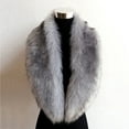 thumbnail image 5 of 100CM Women Faux Fox Fur Collar Scarf Thick Imitation Fur Shawl Collar Autumn And Winter Neck Warmer Solid Color Scarf (100CM,E), 5 of 7