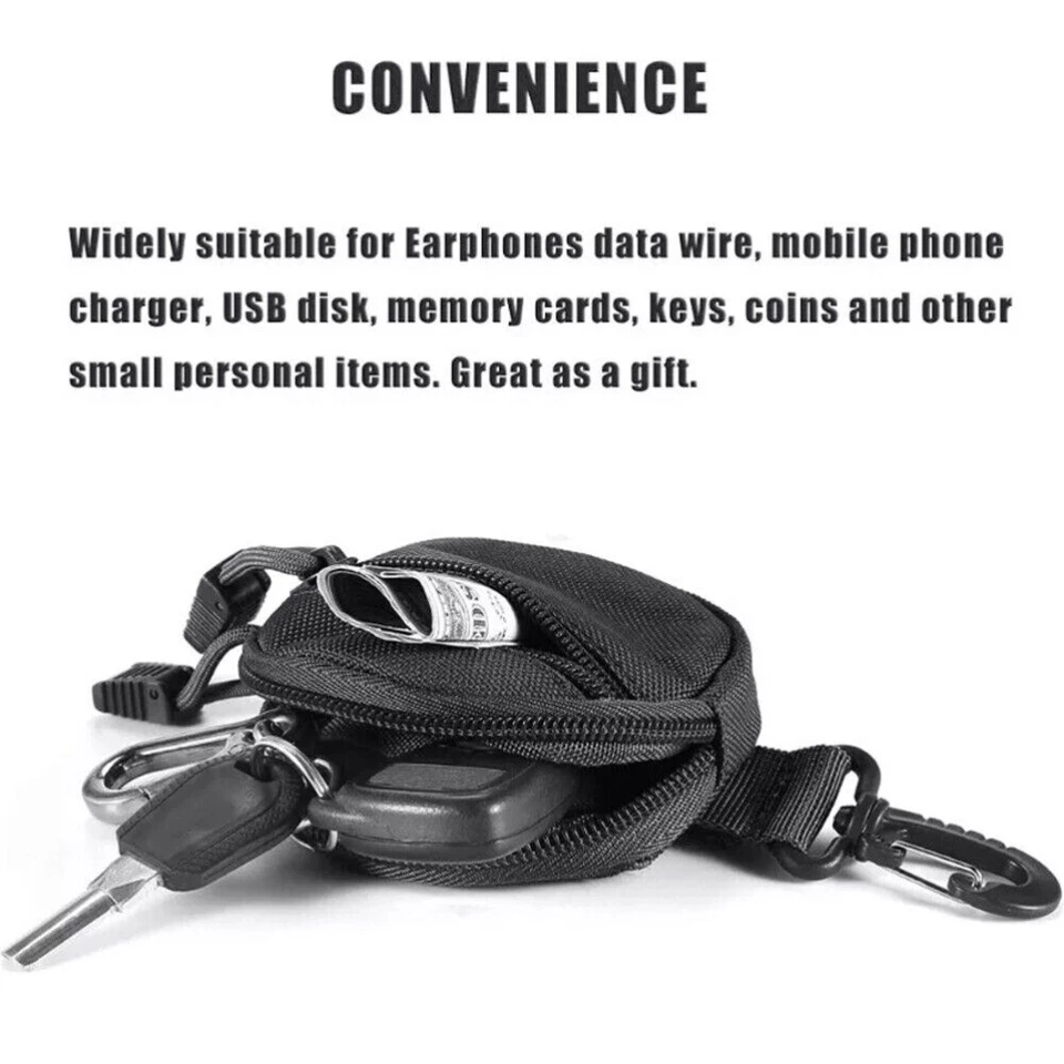 BUTTERFLY- Tactical Edc Molle Pouch Wallet Portable Key Coin Purse Waist Pack Earphone Bag