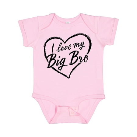 

Inktastic I Love My Big Bro in Black Chalk Heart Gift Baby Boy or Baby Girl Bodysuit