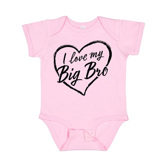 Inktastic I Love My Big Bro in Black Chalk Heart Boys or Girls Baby Bodysuit
