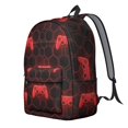 thumbnail image 2 of Game Controller Red Pattern Backpack for School, Cute School Bag with Adjustable Shoulder Straps and Padded Back, 15.7"x11.8"x5.5", 2 of 5