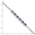 thumbnail image 3 of Primal Silver Sterling Silver Rhodium-plated Amethyst 8 Inch Bracelet, 3 of 5