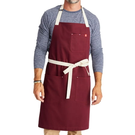 

hedley & bennett Essential Apron - Professional Chef Apron with Kitchen Apron for Men - Grilling Apron - Chef Aprons for Men - Apron for Women - 12oz 100% Cotton Canvas Fabric - House Red C57