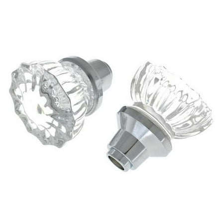 Chrome Solid Welded Base Idh by St. Simons 21225-026 Solid Brass Glass Knob Set with Zinc Diecast Base, Polished Chrome ()