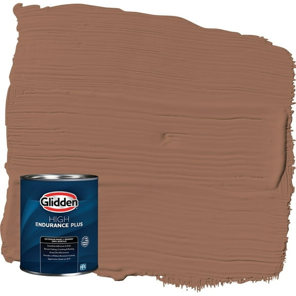 Glidden HEP Prairie Fire / Beige Satin Exterior Paint with Primer, 1 Quart