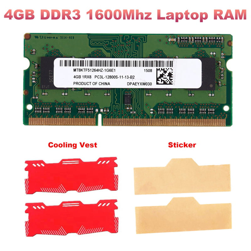 alquiler dueño Posicionar 4GB DDR3 1600Mhz Laptop Memory Ram+Cooling Vest SO-DIMM PC3 12800 DDR3L  1.35V Memoria Sdram for Laptop Notebook - Walmart.com