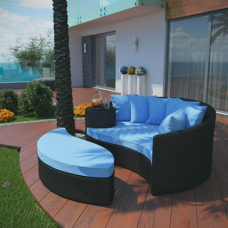 Outdoor daybed 2024 with ottoman