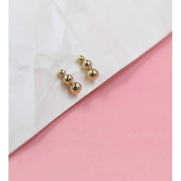 18K Gold Filled Beaded Stud Earrings