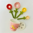 thumbnail image 5 of Fufafayo under $5 2Pcs Ceramic Measuring Spoons, Ceramic Measuring Spoons Set, Handmade Flower Shaped Spoons with Holder, Baking Tool Gift Set, Colorful Kitchen Measuring Tools, Dishwasher Safe, 5 of 9