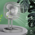 thumbnail image 2 of Luxtrada 6.5 Inch Travel Fan, Portable Folding Desk Fan with 3 Speeds, 185° Rotation, Battery Operated & Rechargeable, Quiet Small Table Fan for Bedroom, Office (White), 2 of 13