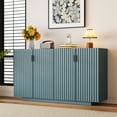 thumbnail image 2 of Tcbosik Farmhouse Sideboard Buffet Cabinet, 59.8" Large Kitchen Storage Cabinet with Adjustable Shelves, Coffee Bar Cabinet with 4 Doors for Living Room, Dining Room, Antique Blue, 2 of 10