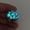 Blue green light, variant on Mens Vintage Ghost Head Rings Toothy Luminous Adjustable Alloy Geometric Rings Fluorescent Inlay Glowing Skull Ring