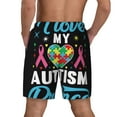 thumbnail image 2 of Haiem I Love My Autism Mens Swim Trunks with Compression Liner 2 in 1 Swimming Shorts Stretch Swimwear Quick Dry,Board Shorts-X-Large, 2 of 9