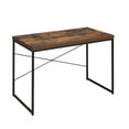 thumbnail image 2 of GZXS Vintage Rustic Writing Desk with Metal Sled Legs and X-Back Support, 47" Wood Top Computer Table for Home Office or Study – Weathered Oak Finish, 2 of 7