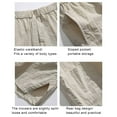 thumbnail image 4 of Men's Linen Casual Beach Shorts - Classic Fit Wide Leg Sport Shorts with Pockets - Elastic Waist Shorts with Drawstring, 4 of 8