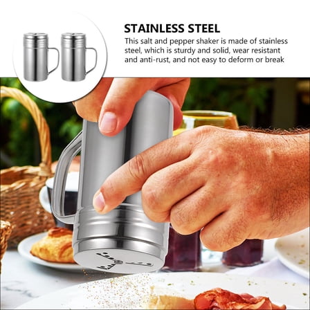 GAXIRE 2-Pack Reusable Stainless Steel Salt and Pepper Shakers for Kitchen Essentials and Cooking