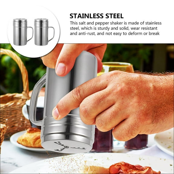 GAXIRE 2-Pack Reusable Stainless Steel Salt and Pepper Shakers for Kitchen Essentials and Cooking