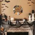 thumbnail image 3 of Halloween Decoration Wooden Ghost Door Halloween Wreath for Front Door Sign Wall Signs Decor, Pumpkin Black Cat Wreaths Sign Hanging for Home Wall Decor Outdoor Indoor Farmhouse Party Supply, 3 of 7