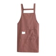 thumbnail image 1 of XIANXIAN Women's Polyester Kitchen Apron with Striped Linen Look Lightweight Breathable Bib Apron for Cooking Baking, 1 of 9