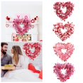 thumbnail image 5 of JHEHF Valentines Day Wreath for Front Door Valentines Heart Shaped Garland Hanging Valentines Day Heart Wreath Decor for Home Birthday Wedding Party Decoration Supplies, 5 of 5