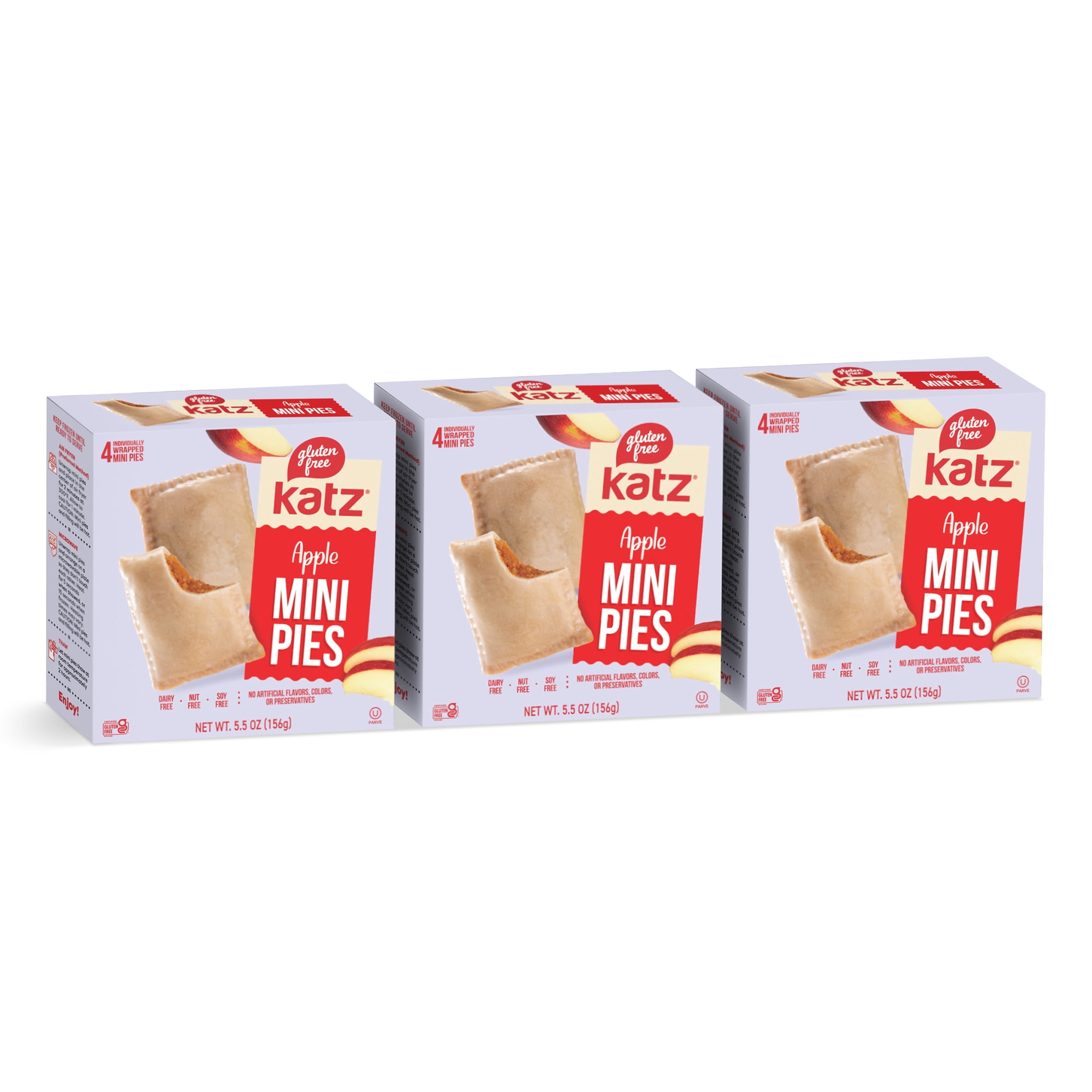 Katz Gluten Free Mini Pies - Apple |Gluten Free Dairy Free Nut Free Soy Free Kosher | (3 Pack 5.5 Ounce Each)