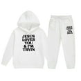 thumbnail image 4 of Toddler Boys Christian Sweatshirts Long Sleeve Warm Graphic Hoodies Loose Pullover and Sweatpants 2 Pcs Winter Clothes 2-3 Years Boys Clothes Cute&nbsp;Boys Girls&nbsp;Clothing, 4 of 6