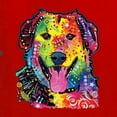 thumbnail image 2 of Smiling Dog | Colorful Neon Golden Retreiver | Dean Russo Art Animal Lover Womenâ€™s Standard V-Neck Tee, Red, Large, 2 of 6