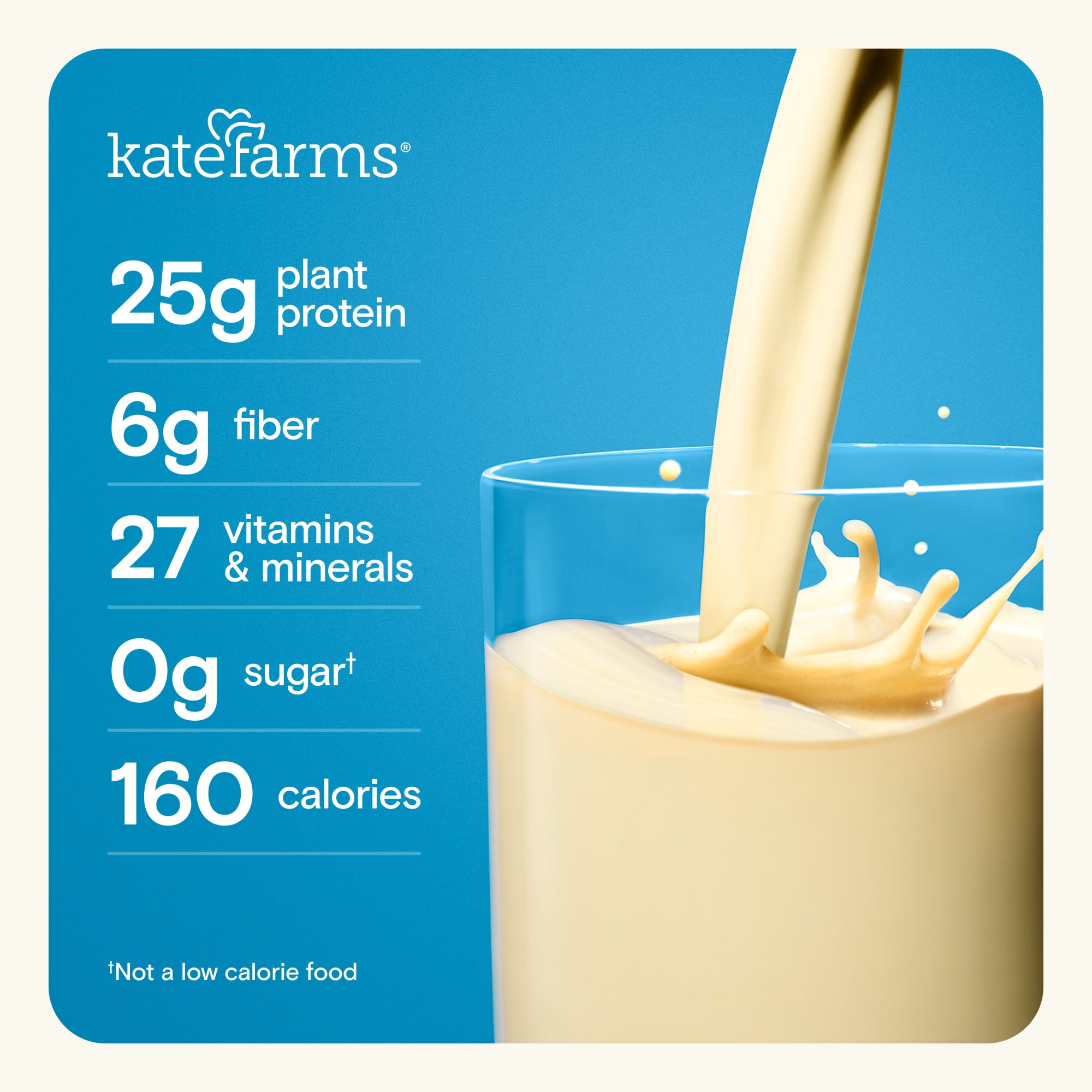 Kate Farms High Protein Nutrition Shake Vanilla, 4-pack 11oz