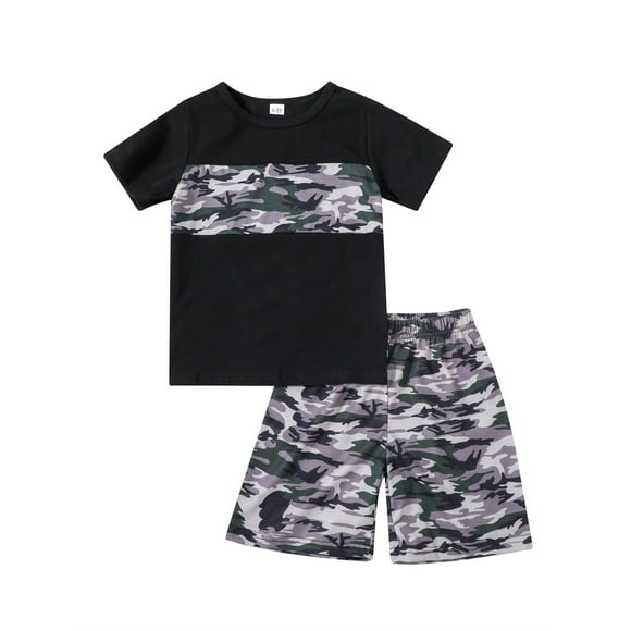 Set de ropa WMHNEI para niños pequeños, camuflaje de 5 a 6 años