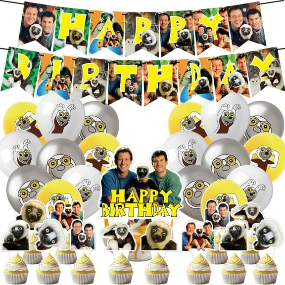 32 Pcs For Zoboomafoo Theme Birthday Party Decorations and Supplies Set – Includes 1 Banner, 12 Cupcake Toppers, 1 Cake Topper, and 18 Balloons for Festive Celebrations