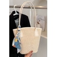 thumbnail image 5 of PIKADINGNIS Women Straw Bags Summer Rattan Hand-Woven Beach Large Tote Bag with Silk Scarves, 5 of 6
