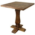thumbnail image 3 of Golden Solid Wood Pedestal Bar Table in Brown, 3 of 3