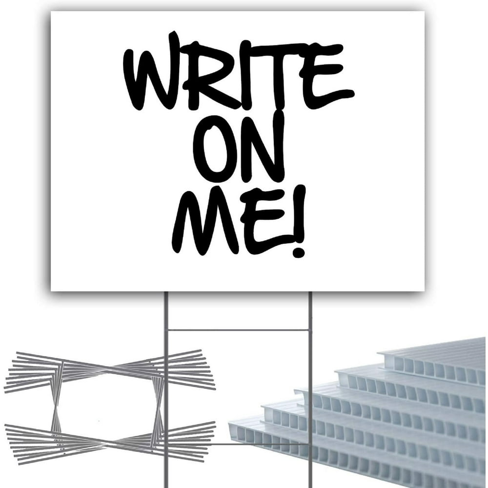 Pack of Ten(10) Quantity Blank White Yard Signs 18x24 with HStakes for