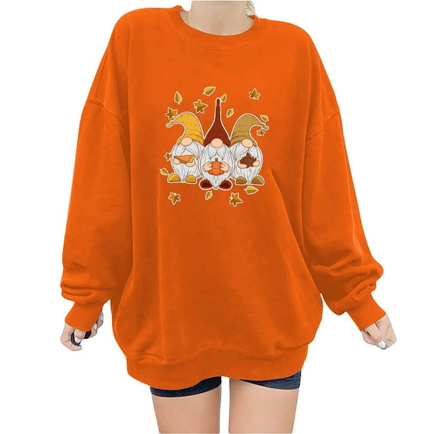 ICHUANYI Liquidación Moda de mujer Acción de Gracias Impreso Blusa suelta de manga larga Cuello redondo Casual Pullover Tops Sweatershirt ICHUANYI WER2023082204016