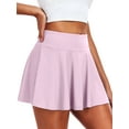 thumbnail image 5 of Cadmus Women's 2-in-1 High Waisted Pleated Skort with Pockets- Flowy A-Line Tennis Golf Skirt with Built-in Shorts,Light Purple,XL, 5 of 7